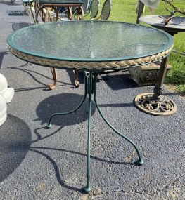 Metal and Glass Top Patio Table