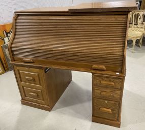 Large Oak S Roll Top Desk