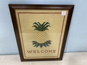 Framed Embroidery Cross Stitch Needlepoint of 