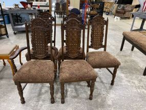 Set of 6 Chairs with Tapestry Seats and Cushion
