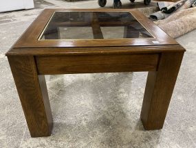 Vintage Oak Square Side Table