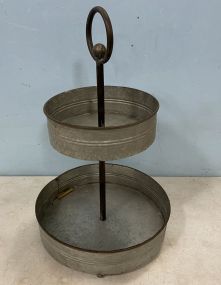 Modern Tin Two Tier Stand