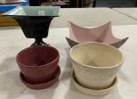 Four Vintage Pottery Planters and Flowerpots