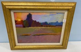 Landscape Painting on Board Signed R19W96