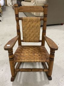 Small Antique Style Oak Rocker