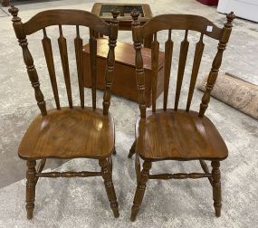 Pair of Late 20th Century Oak Side Chairs