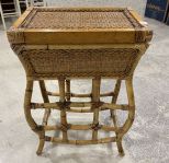 Cane Bamboo Style Side Table