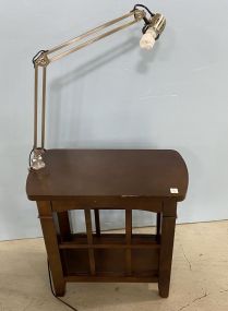 Modern Accent Table with Mounted Lamp