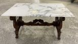 Mahogany Base Marble Coffee Table