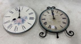 Two Modern Battery Operated Wall Clocks