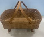 Handwoven Longaberger Basket, Foldable Handles with Rockers