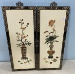 Pair of Hong Kong Floral Wall Panels