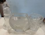 Queen Lace Elephant Glass Vase, Pressed Bucket and Dome