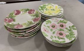 6 Apple Plates and Fleurs Du Jour Salad Plates