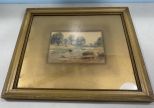 Framed Print of Lake and Tree Scene