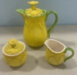 Yellow Hand Painted Tea Set