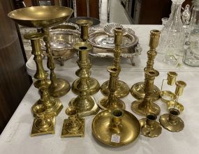 Group of Assorted Brass Candle Holders