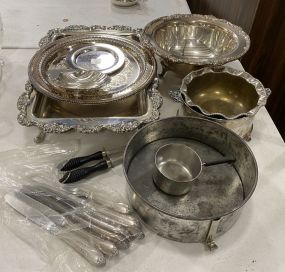 Group of Serving Silver Plate Pieces
