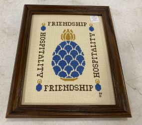 Framed Needlepoint "Friendship".