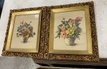 Pair of Framed Prints of Still Life Floral Flower Pots