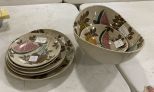 Set of Tampico China Including Salad Bowl, Soup Bowl, Butter Plates, Salad Plates, and Dinner Plate