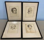 Four Portraits Prints Signed