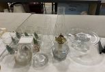 Group of Lantern Shades, Christmas Cups, Glass Cake Stand, and Set of Coasters