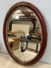 Painted Wood Oval Mirror
