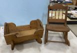 Doll Rocking Crib and Doll Rocker Chair