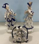 Set of 3 Porcelain Colonial Style Figurines