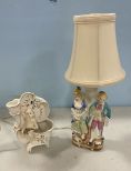 Figural Lamp and Candle Holder