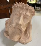 Sam Gore Inspired Fire Clay Bust of Jesus