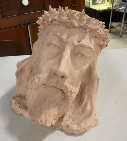 Sam Gore Inspired Fire Clay Bust of Jesus
