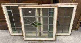 Three Stained Glass Window Panels