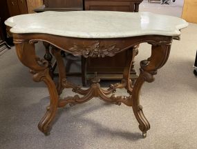 Antique Victorian Style Turtle Top Parlor Table