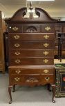 Reproduction Mahogany Queen Anne Hi Boy