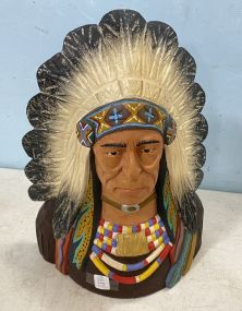 Wood Carved Native American Chief
