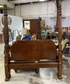 Mahogany Rice Queen Size Four Poster Bed