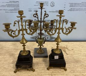 Three Vintage Candelabras