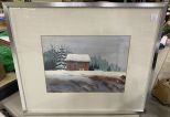 G.M. Perry 1979 Watercolor of Cabin