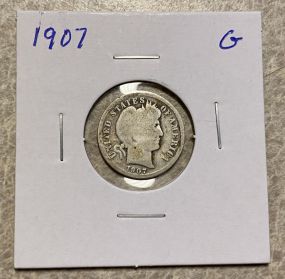 1907 Barber Dime