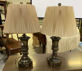 Pair of Vintage Brass Urn Lamps