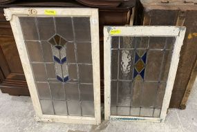 Two Stained Glass Window Panels