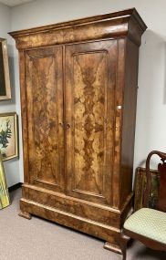 1800's Burl Two Door Armoire