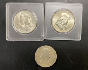Three 1963 Franklin Half Dollars