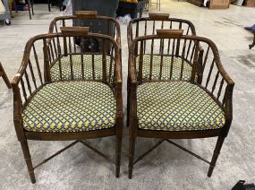 Wood Bamboo Style Arm Chairs