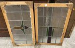 Pair of Stained Glass Window Panels