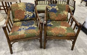 Pair of Wood Bamboo Arm Chairs