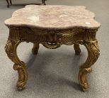 Gold Gilt Marble Top Accent Table