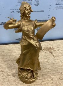Painted Gold Lady Figure Statue